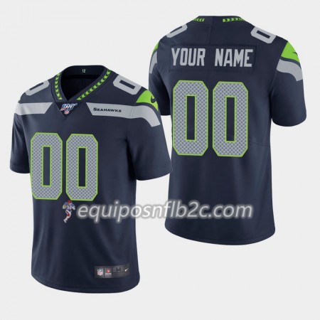 Camiseta Hombre NFL Seattle Seahawks Personalizar Nike Azul 100th Camiseta Hombre NFL Seattle Seahawks Personalizar Nike Azul 100th